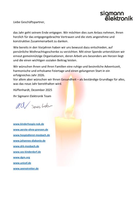 Weihnachtsgrüße 2025